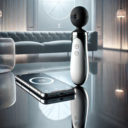 Un vibratore intelligente che si controlla tramite app, con un design elegante.