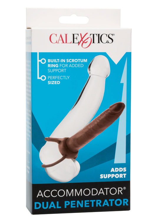 Vivi un'esperienza unica con il CalExotics Accommodator Dual Penetrator. Controllo completo per un piacere DP straordinario e senza compromessi.