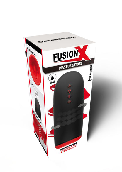 Masturbatore Hidden Desire Fusion X Beaded Tongue – Perle Rotanti, Vibrazioni e Riscaldamento