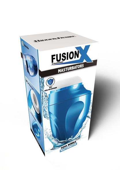 Confezione del Masturbatore Hidden Desire Fusion X Aqua Bubble: elegante e moderna, mostra il design unico e le caratteristiche innovative del prodotto. Perfetto per un regalo discreto e di alta qualità.