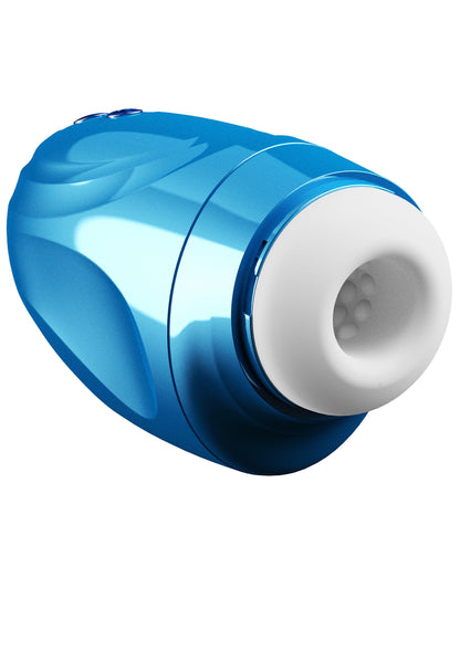 Masturbatore Hidden Desire Fusion X Aqua Bubble - Design innovativo in blu trasparente con vibrazione e pressione d'aria per un'esperienza visiva e tattile unica