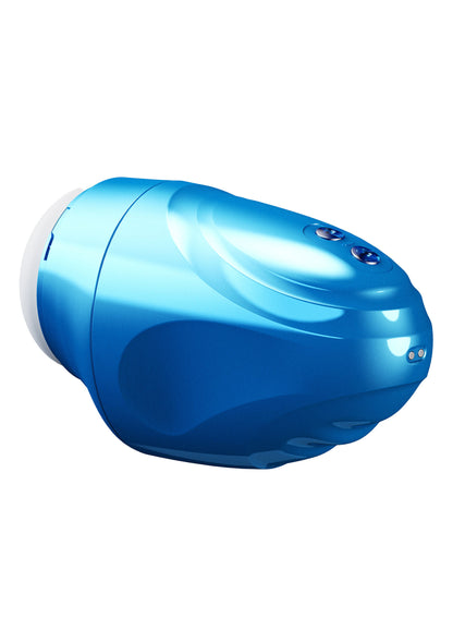 Masturbatore Hidden Desire Fusion X Aqua Bubble - Design innovativo in blu trasparente con vibrazione e pressione d'aria per un'esperienza visiva e tattile unica
