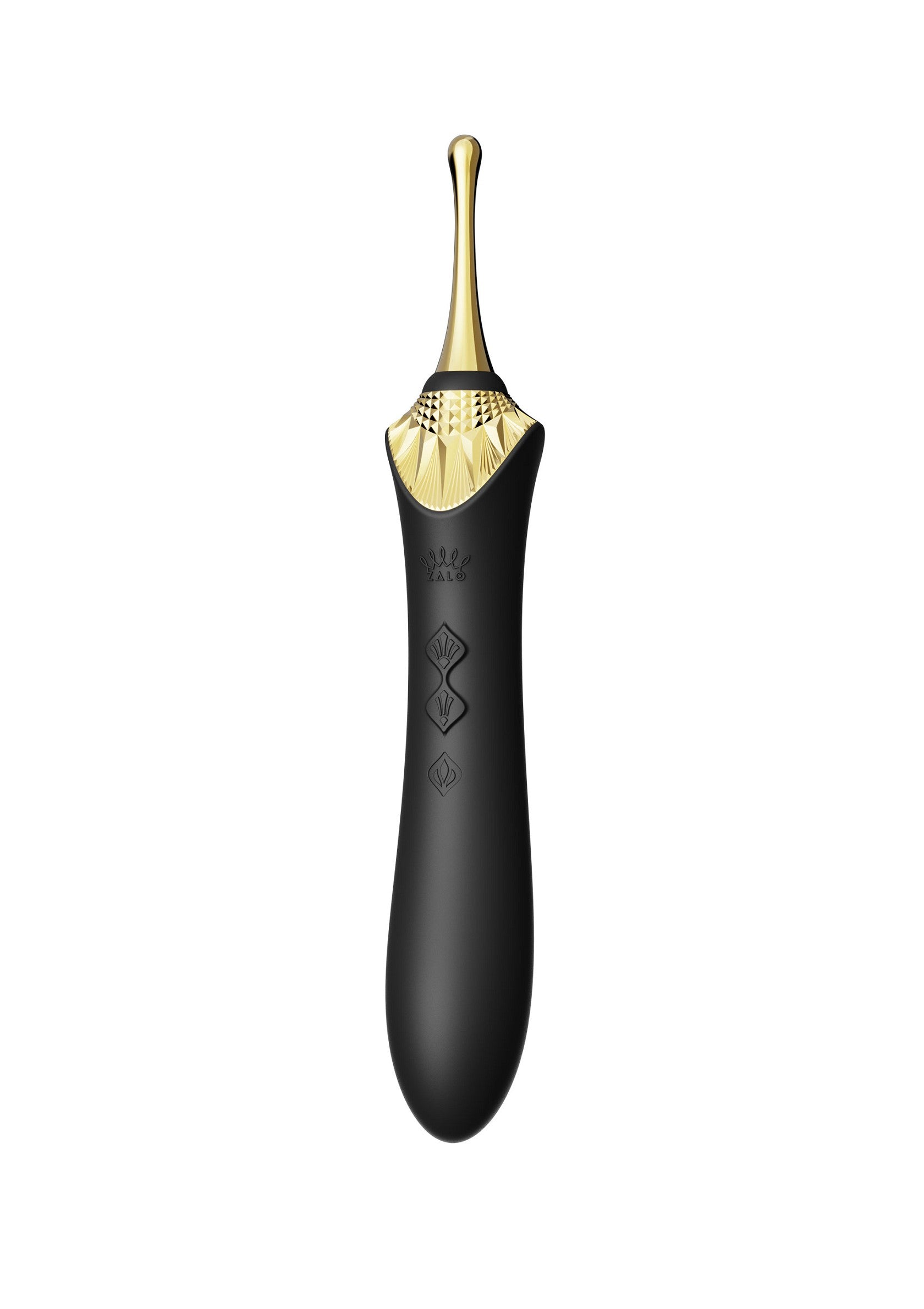 Vibratore BESS 2 nero in confezione elegante con dettagli dorati.