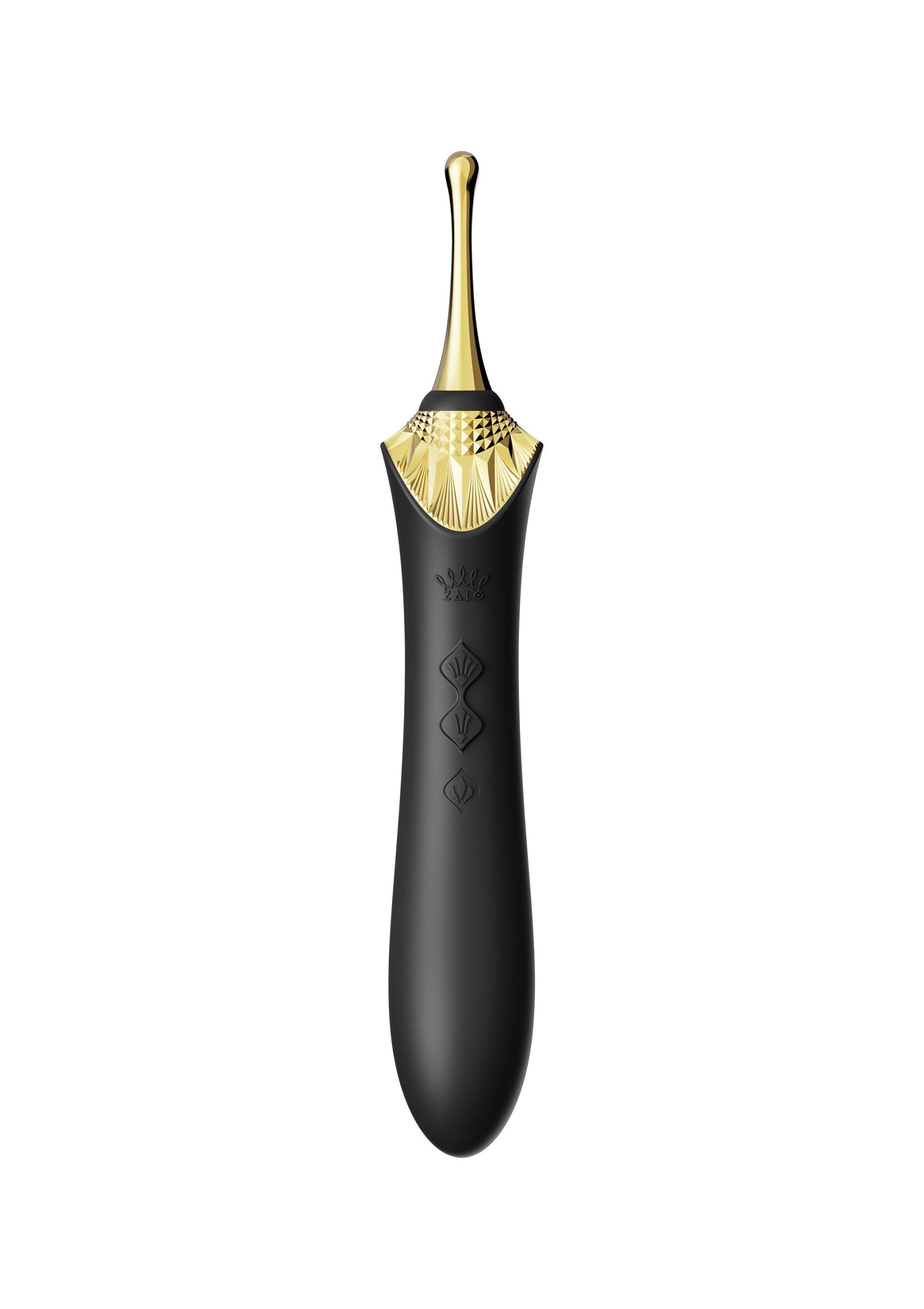 Vibratore BESS 2 nero in confezione elegante con dettagli dorati.