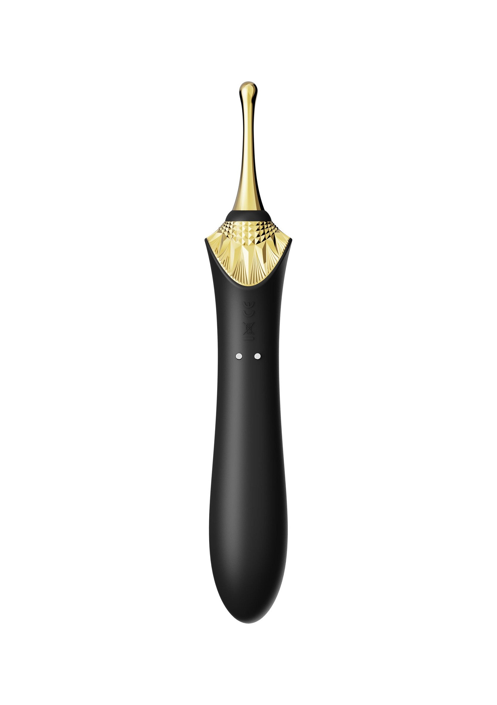 Vibratore BESS 2 nero in confezione elegante con dettagli dorati.