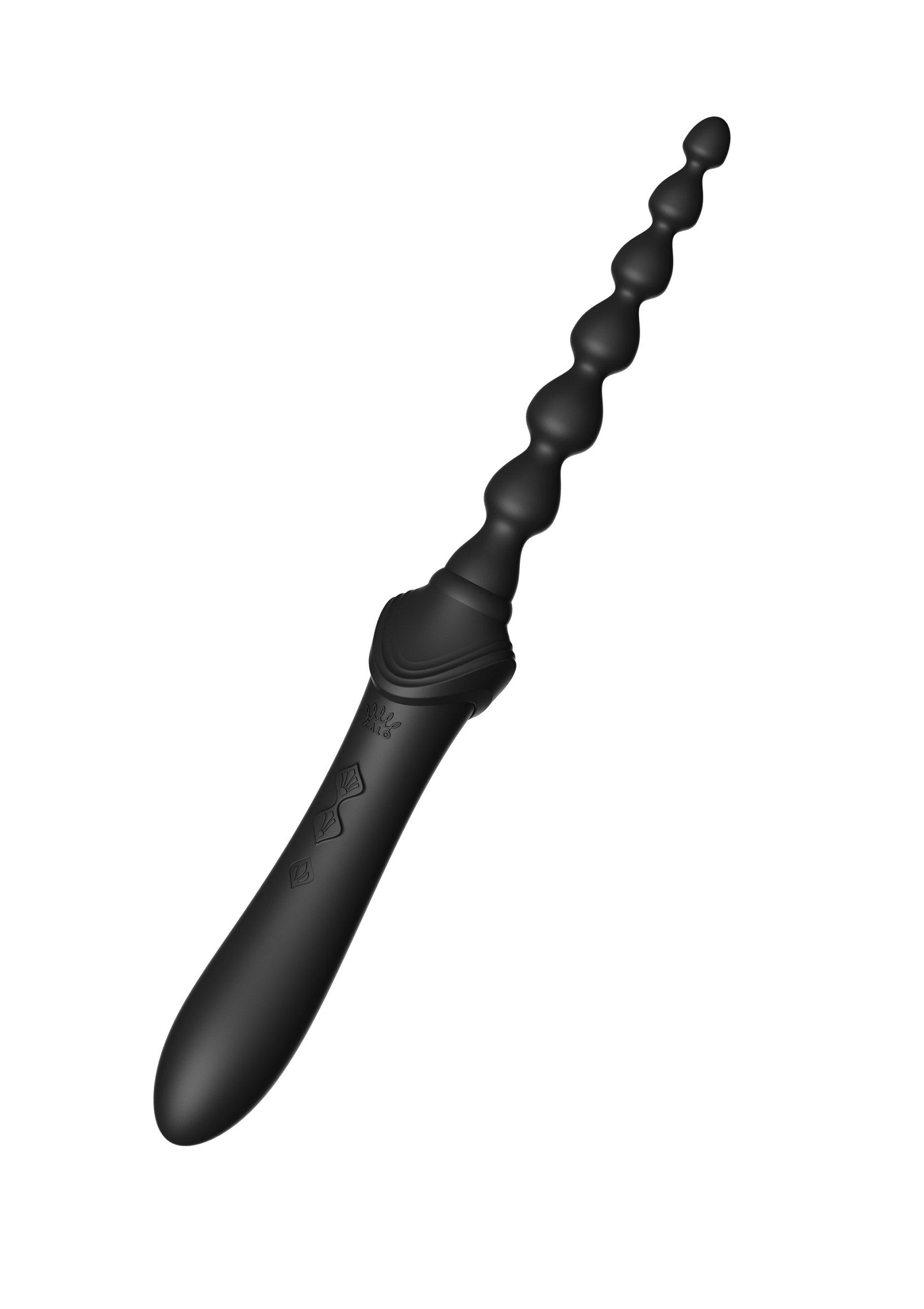 Vibratore nero con design a sfere per stimolazione intensa.